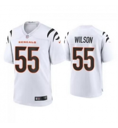 Men Cincinnati Bengals 55 Logan Wilson White Stitched Game Jersey