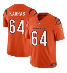 Men Cincinnati Bengals 64 Ted Karras Orange 2025 F U S E Vapor Untouchable Limited Stitched Football Jersey Men Cincinnati Bengals 64 Ted Karras Orange 2025 F U S E Vapor Untouchable Limited Stitched Football Jersey