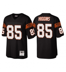 Men Cincinnati Bengals 85 Tee Higgins Black Throwback Legacy Stitched Jerse