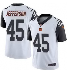 Nike Bengals 45 Malik Jefferson White Color Rush Limited Jersey