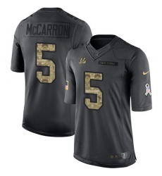 Nike Bengals #5 AJ McCarron Black Mens Stitched NFL Limited 2016 Salute to Service Jersey