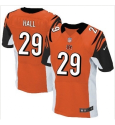 Nike Cincinnati Bengals #29 Leon Hall Orange Alternate Mens Stitched NFL Elite Jersey