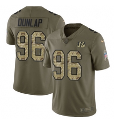 Youth Nike Bengals #96 Carlos Dunlap Olive Camo Stitched NFL Limited 2017 Salute to Service Jersey