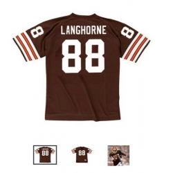 Men CLeveland Browns Reggie Langhorne Brown Throwback NFL Stitched Jersey