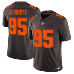 Men Cleveland Browns 95 Myles Garrett Brown 2025 F U S E  Alpha Dawg Limited Stitched Football Jersey