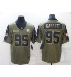 Men's Cleveland Browns #95 Myles Garrett Gold 2021 Salute To Service Limited Player Jersey