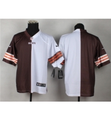 Nike cleveland browns blank brown-white Elite Split NFL Jersey