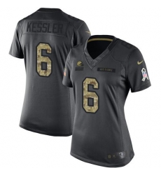 Nike Browns #6 Cody Kessler Black Womens Stitched NFL Limited 2016 Salute to Service Jersey