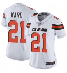 Womens Nike Cleveland Browns 21 Denzel Ward White Vapor Untouchable Limited Player NFL Jersey