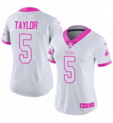 Womens Nike Cleveland Browns 5 Tyrod Taylor Limited WhitePink Rush Fashion NFL Jersey