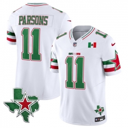 Men Dallas Cowboys 11 Micah Parsons 2024 Mexico White F U S E  Stitched Football Jersey