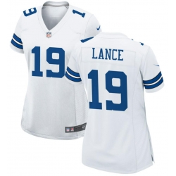 Women Dallas Cowboys 19 Trey Lance White Stitched Football Jersey