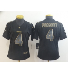 Women Nike Cowboys 4 Dak Prescott Black Gold Vapor Untouchable Limited Jersey