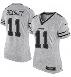 Womens Nike Dallas Cowboys 11 Cole Beasley Limited Gray Gridiron II NFL Jersey