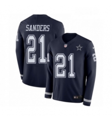 Youth Nike Dallas Cowboys 21 Deion Sanders Limited Navy Blue Therma Long Sleeve NFL Jersey