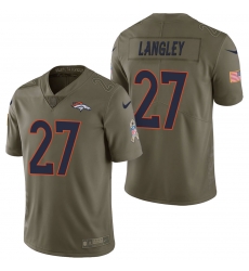 Denver Broncos #27 Brendan Langley Olive 2017 Salute to Service Limited Jersey