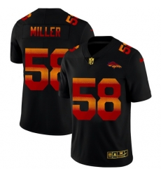 Denver Broncos 58 Von Miller Men Black Nike Red Orange Stripe Vapor Limited NFL Jersey