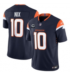 Men Denver Broncos 10 Bo Nix Navy 2025 F U S E With 2 Star C Patch Vapor Limited Stitched Football Jersey Men Denver Broncos 10 Bo Nix Navy 2025 F U S E With 2 Star C Patch Vapor Limited Stitched Football Jersey