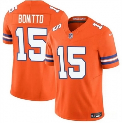 Men Denver Broncos 15 Nik Bonitto Orange F U S E  Mile High Collection 1977 Throwback Vapor Limited Stitched Football Jersey
