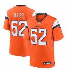 Men Denver Broncos 52 Jonah Elliss Orange 2025 Alternate Stitched Game Jersey Men Denver Broncos 52 Jonah Elliss Orange 2025 Alternate Stitched Game Jersey