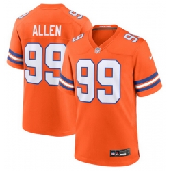 Men Denver Broncos 99 Zach Allen Orange Mile High Collection 1977 Throwback Stitched Jersey