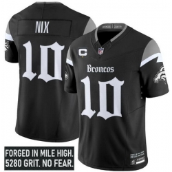 Men Denver Broncos Active Player Custom Black 2025 F U S E  With 1 Star C Patch Gothic Mile High Shadows Edition Vapor Limited Stitched Football Jersey