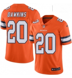 Men Nike Denver Broncos 20 Brian Dawkins Elite Orange Rush Vapor Untouchable NFL Jersey