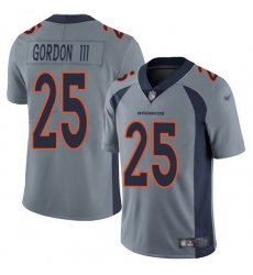 Nike Broncos 25 Melvin Gordon III Gray Men Stitched NFL Limited Inverted Legend Jersey