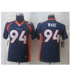 Nike Youth Denver Broncos #94 Ware Blue Jerseys