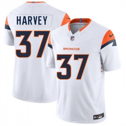 Youth Denver Broncos 37 RJ Harvey White 2025 Draft F U S E  Vapor Limited Stitched Football Jersey