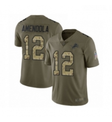 Men Detroit Lions 12 Danny Amendola Limited Olive Camo Salute to Service Football Jersey