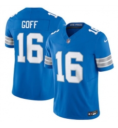 Men Detroit Lions 16 Jared Goff Blue 2024 F U S E  Vapor Limited Stitched Jersey