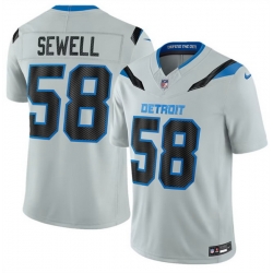 Men Detroit Lions  58 Penei Sewell Silver 2026 F U S E  Rivalries Collection Limited Stitched Football Jersey
