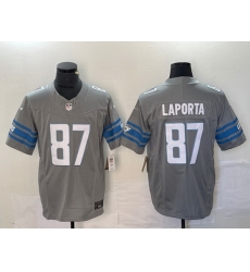 Men Detroit Lions 87 Sam LaPorta Grey 2023 F U S E  Vapor Untouchable Limited Stitched Jersey