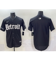 Men Detroit Lions Blank Black  27Motor Gothic Edition 27 Vapor Premier Limited Stitched Jersey