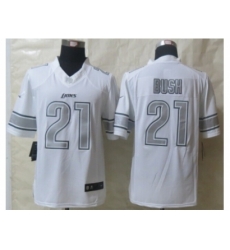 Nike Detroit Lions 21 Reggie Bush White Game Platinum NFL Jersey