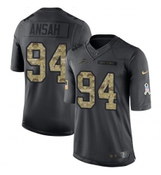 Nike Lions #94 Ziggy Ansah Black Mens Stitched NFL Limited 2016 Salute To Service Jersey