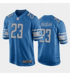 men jeff okudah detroit lions blue game jersey 