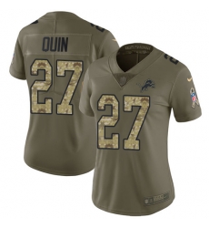 Nike Lions #27 Glover Quin Olive Camo Womens Stitched NFL Limited 2017 Salute to Service Jersey