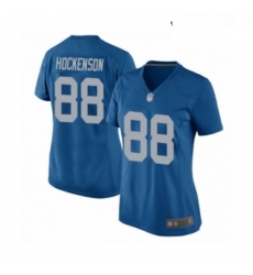 Womens Detroit Lions 88 TJ Hockenson Game Blue Alternate Football Jersey