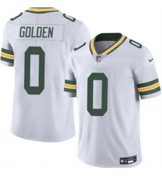 Men Green Bay Packers 0 Matthew Golden White 2025 Vapor Untouchable Limited Stitched Football Jersey