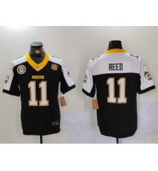 Men Green Bay Packers 11 Jayden Reed Black White 2024 F U S E  Home Patch 13 Time World Champions Vapor Untouchable Limited Stitched Jersey 1