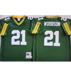 Men Green Bay Packers 21 Charles Woodson Green Throwback Stitched Football Jersey Men Green Bay Packers 21 Charles Woodson Green Throwback Stitched Football Jersey