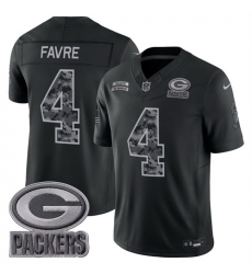 Men Green Bay Packers  4 Brett Favre Black F U S E  2026 Salute to Service Limited Stitched Football Jersey