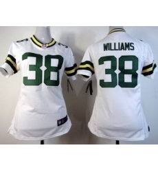 Women Nike Green Bay Packers 38 Tramon Williams White NFL Jerseys