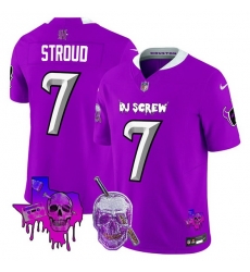 Men Houston Texans 7 C J  Stroud Purple F U S E  DJ Screw Vapor Limited Stitched Football Jersey