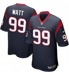 Men Nike Houston Texans 99 JJ Watt Game Navy Blue Team Color NFL Jersey