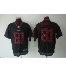 Nike Houston Texans 81 Owen Daniels Black Elite Lights Out Number with Team logo NFL Jersey