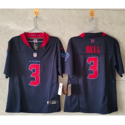Women Houston Texans 3 Tank Dell Navy 2nd Alternate F U S E Vapor Stitched Football Jersey  