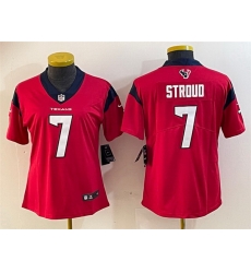 Women Houston Texans 7 C J  Stroud Red Vapor Untouchable Limited Stitched Jersey  